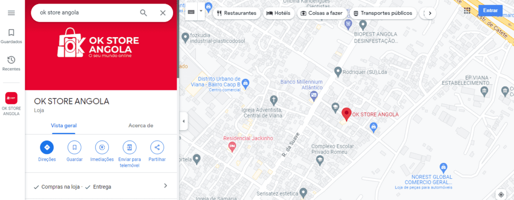 Google Maps: OK STORE ANGOLA, IMAGEM DO GOOGLE MAPS